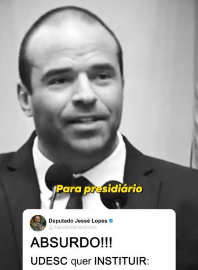 Udesc quer cota para presidiários, diz deputado Jessé Lopes