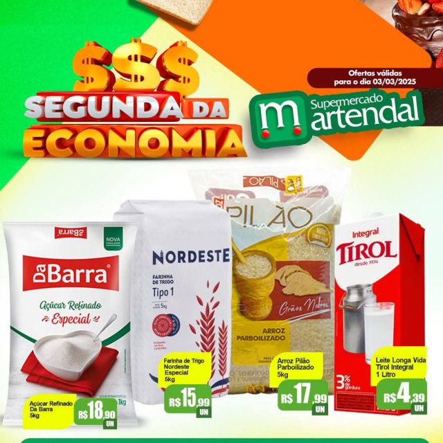 Segundou com economia no Supermercado Martendal