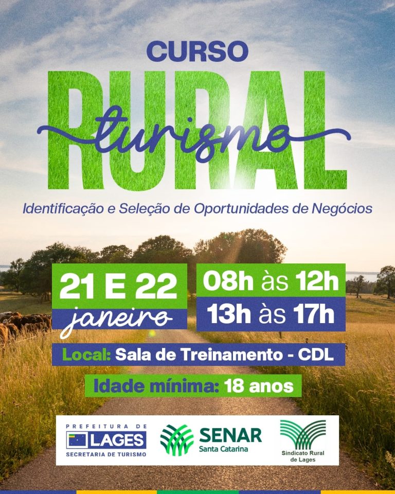 Inscrições seguem abertas para o curso “Turismo Rural”
