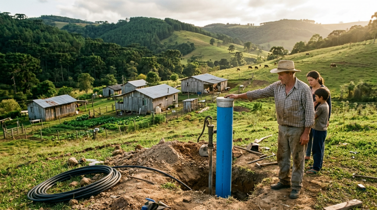 Prefeitura de Lages avança com obras de cinco poços artesianos para abastecer comunidades rurais nos distritos de Índios e Santa Terezinha do Salto