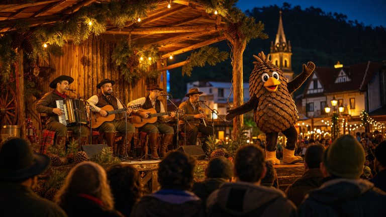 36ª Festa Nacional do Pinhão segue nesta segunda com shows, vacinação contra gripe e concurso gastronômico